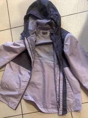 Eddie Bauer Lavender and Navy Kids Rain Jacket